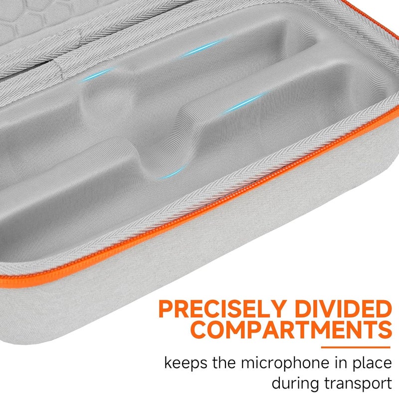 LEFORZ Wireless Microphone Case Compatible with JBL PartyBox Wireless Mic - 2X Digital Wireless Microphones,Protable Mic Travel Bag Storage Box for Receivers,Adapters,AA Batteries,Charger,Grey(Box Only) - Image 5